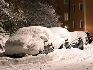 Det är svårt att cykla i snö